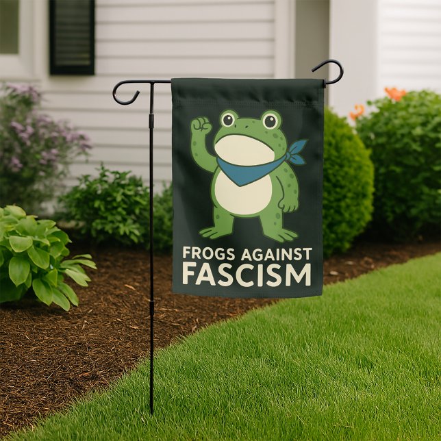 Frogs Against Fascism Portland Frog Protest Garden Flag (Creator Uploaded)