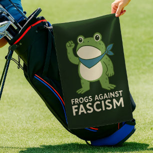 Frogs Against Fascism Portland Frog Protest Golf Towel