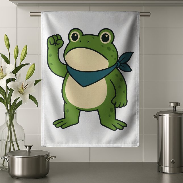 Frogs Against Fascism Portland Frog Protest Kitchen Towel (Creator Uploaded)