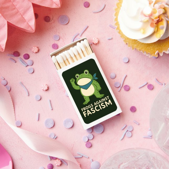 Frogs Against Fascism Portland Frog Protest Matchboxes (Insitu)