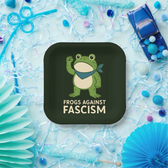 Frogs Against Fascism Portland Frog Protest Paper Plates (Party)