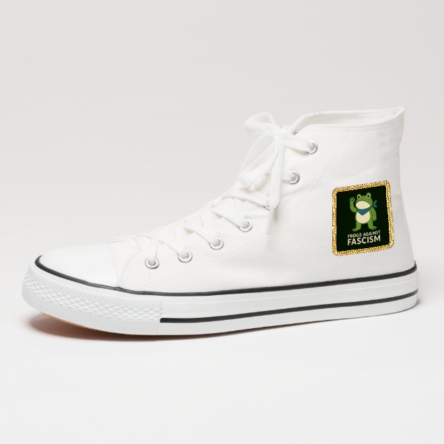 Frogs Against Fascism Portland Frog Protest Patch (On Shoe Ankle)