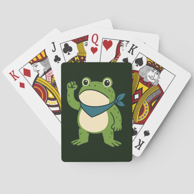 Frogs Against Fascism Portland Frog Protest Poker Cards (Back)