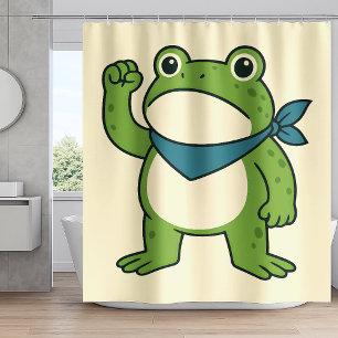 Frogs Against Fascism Portland Frog Protest Shower Curtain