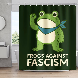 Frogs Against Fascism Portland Frog Protest Shower Curtain
