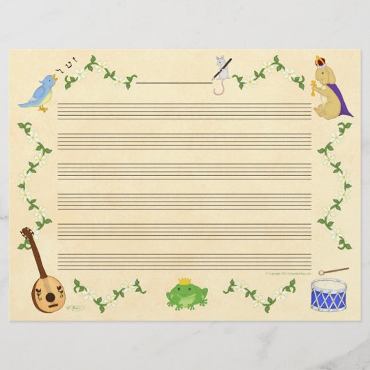 Frogs and Bunnies Music Manuscript Paper (Front)