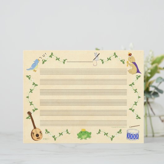 Frogs and Bunnies Music Manuscript Paper (Standing Front)