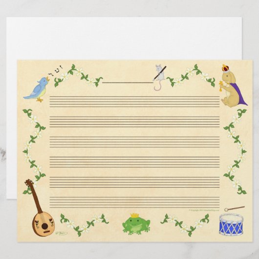 Frogs and Bunnies Music Manuscript Paper (Front/Back)