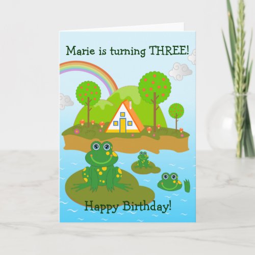 Frogs  and Happy Birthday wishes Card