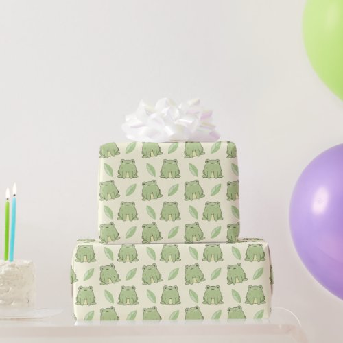 Frogs And Leaves Wrapping Paper