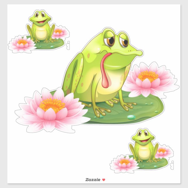 Frogs and lilies   sticker (Sheet)
