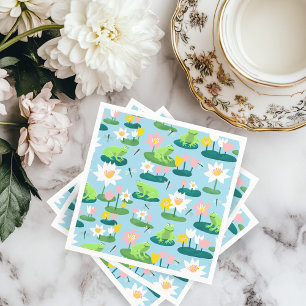 Frogs and Lily Pads Cute BABY SHOWER Birthday Kids Napkins