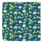 Frogs and Lily Pads Cute Custom Colorful Bandana