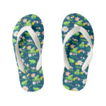 Frogs and Lily Pads Cute Custom Kid&#39;s Flip Flops