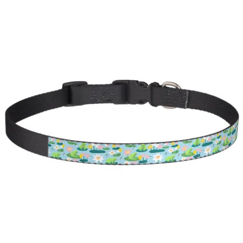 Frogs and Lily Pads Cute Custom Pet Collar