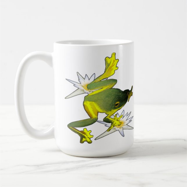 Frogs And Lotus Flowers, Coffee Mug (Left)