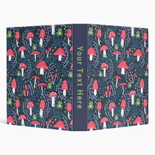 Frogs and Mushrooms Binder, 1" 3 Ring Binder