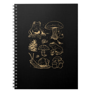 Frogs And Mushrooms Vintage Sketch – Aesthetic Gob Notebook