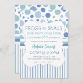 Frogs and Snails Boy Baby Shower Invitation (Front/Back)
