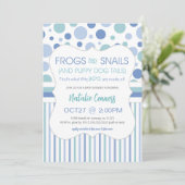 Frogs and Snails Boy Baby Shower Invitation (Standing Front)