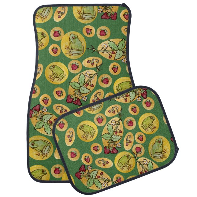 Frogs and Strawberries                             Car Floor Mat (Set)