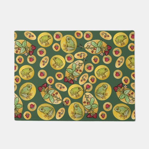 Frogs and Strawberries                             Doormat