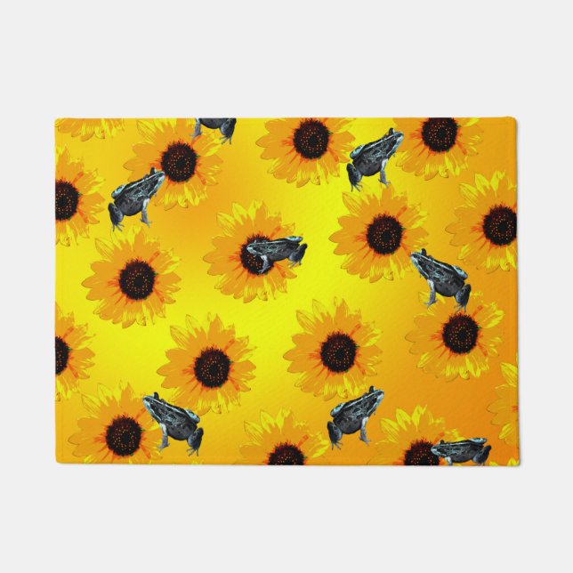Frogs And Sunflowers, Doormat (Front)