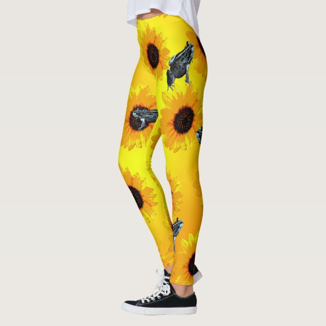 Frogs And Sunflowers, Ladies Leggings (Left)