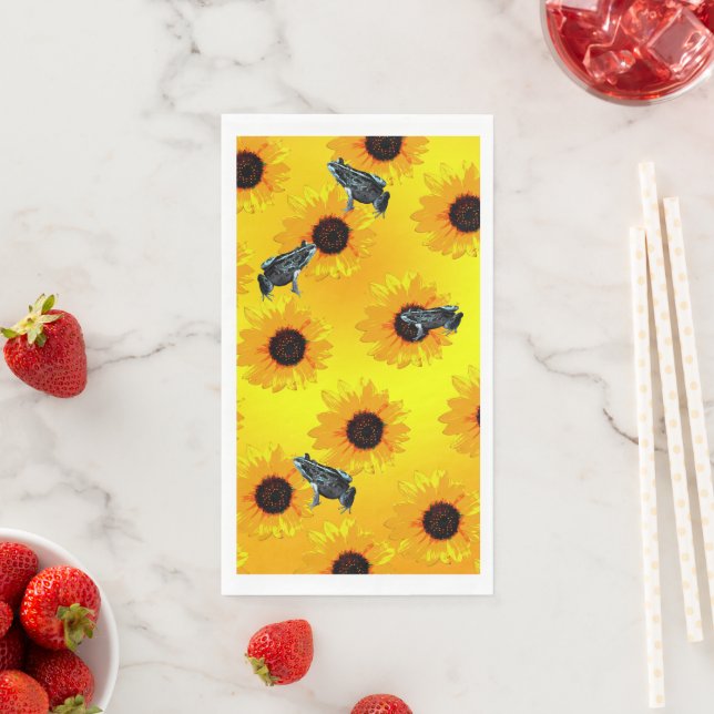 Frogs And Sunflowers, Paper Guest Towels (Insitu)