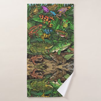 Frogs Bath Towel by timfoleyillo at Zazzle