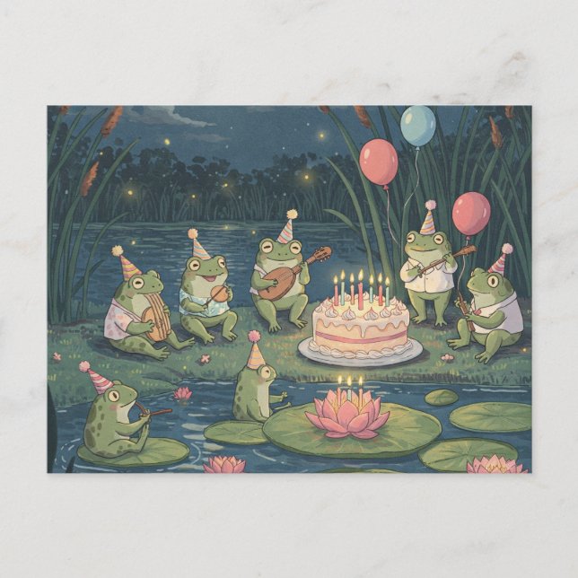 Frogs Birthday Postcard (Front)