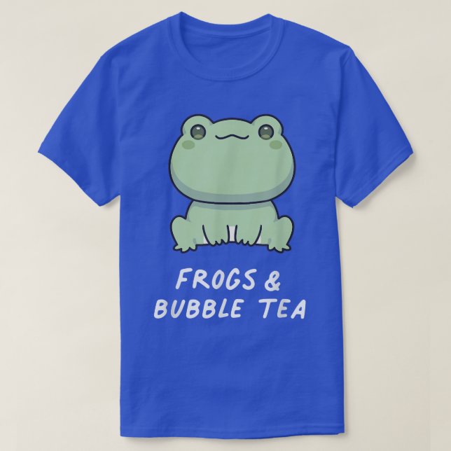 Frogs & Bubble Tea Kawaii Anime Esthetic Ambhibia T-Shirt (Design Front)