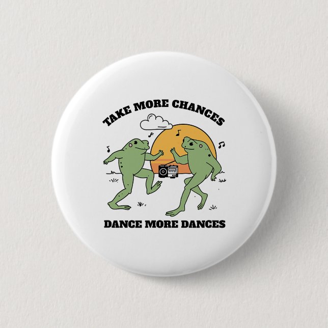 Frogs Dancing Together  Button (Front)
