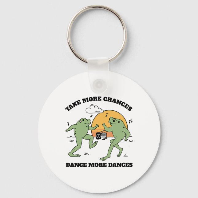 Frogs Dancing Together  Keychain (Front)