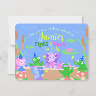 Frogs & Fairies Tea Party Birthday Invitation