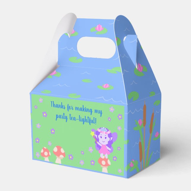 Frogs & Fairies Tea Party Thank You Favor Box (Front Side)
