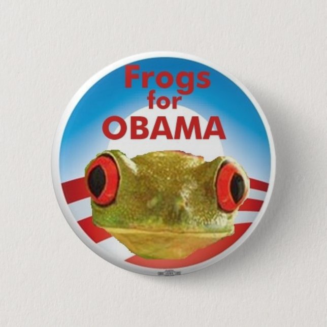 Frogs for Obama Pinback Button (Front)