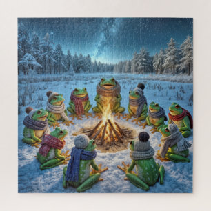 Frogs Gathering Around a Campfire Jigsaw Puzzle