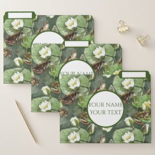 Frogs green and white waterlilies seamlesstexture file folder