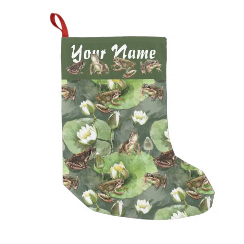 Frogs green Christmas Stocking