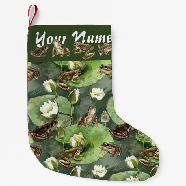 Frogs green Christmas Stocking (Front)