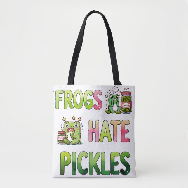 Frogs Hate Pickles Tote Bag (Front)