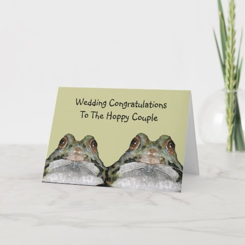 Frogs Hoppy Couple Wedding Art Card