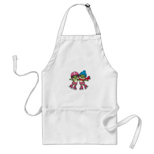 Frogs Ice Skating Adult Apron
