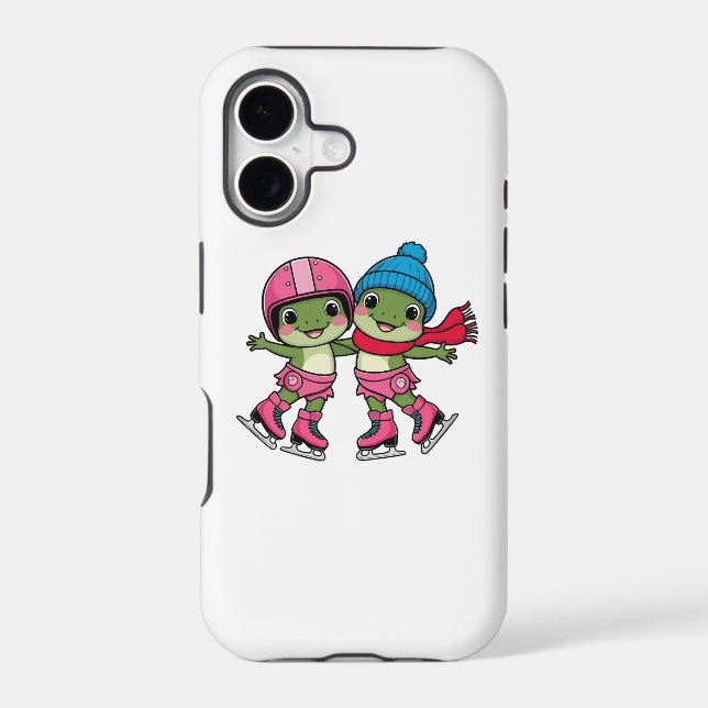 Frogs Ice Skating Iphone Case (Back)