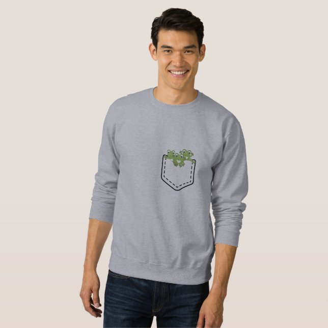 Frogs in a pocket sweatshirt (Front Full)