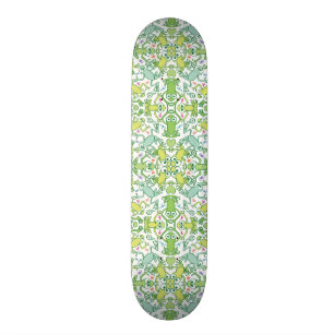 Frogs in every corner of this slimy pattern design skateboard