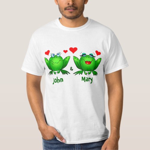 Frogs in Love Lovers Names T_Shirt