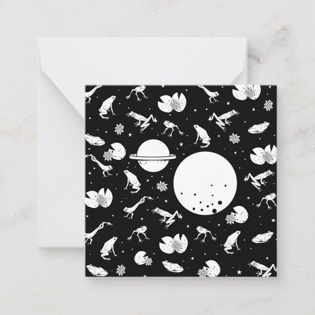 Frogs in space note card (Front)