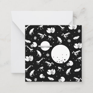 Frogs in space note card